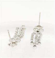 14K Solid White Gold 3.7g Diamond Chandelier Drop Dangle Ornate Dress Earrings